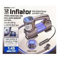 Bon Aire 12V Inflator Digital Gauge and Work Light DD24CUK Car Pump + Bag