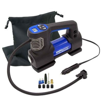 Bon Aire 12V Inflator Digital Gauge and Work Light DD24CUK Car Pump + Bag