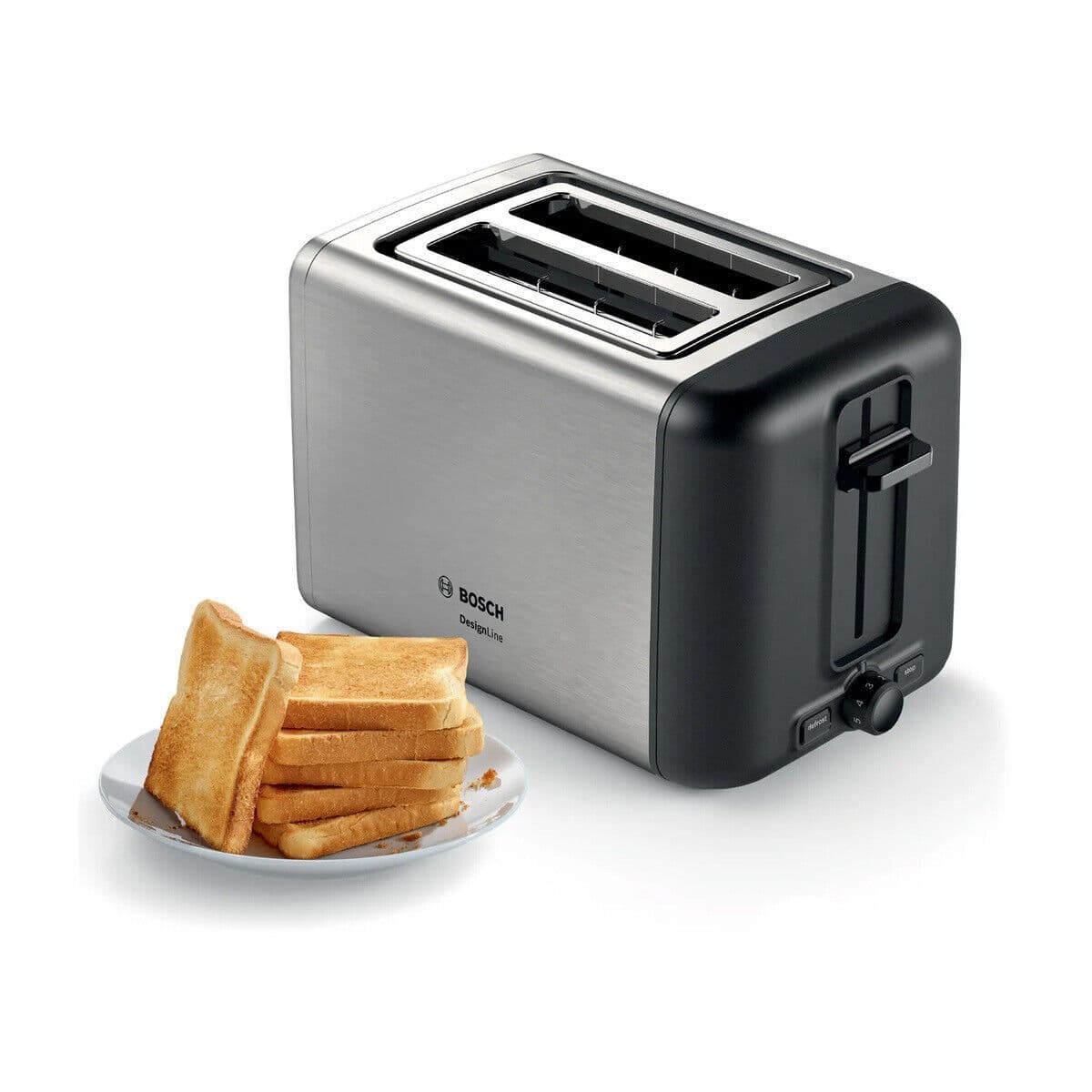 Bosch DesignLine TAT3P420GB Compact Stainless Steel Slot Toaster