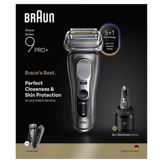 Braun Series 9 Pro+ Shaver with Cleaning, Charging Station & Power Case 9675cc