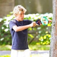 Chillafish Dodgi 4-in-1 Shoot & Catch Game | 4 Rackets, 12 Balls, 1 Target