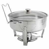 Denmark 8.5L Round Stainless Steel Chafing Dish with Glass Lid & Holder
