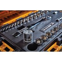 DeWALT 34 Piece Mechanics Tool Set Tooth Ratchet Socket Drive 1/4 IN AND 3/8 IN
