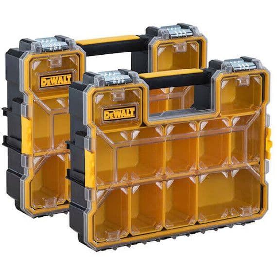 DeWalt Deep Pro Organisers Tool Storage Screws Nails Box 2 Pack