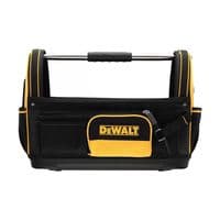 DEWALT Open Tote Tool Storage Bag with Shoulder Strap Hard Base