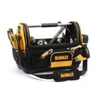 DEWALT Open Tote Tool Storage Bag with Shoulder Strap Hard Base