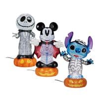 Disney 16” Halloween Glitter Lantern | LED Spinning Light | Mickey Jack Stitch