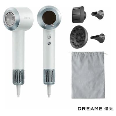 Dreame Glint Hair Dryer Hairdryer High Speed Ionic 1400W Blue 4 Nozzles