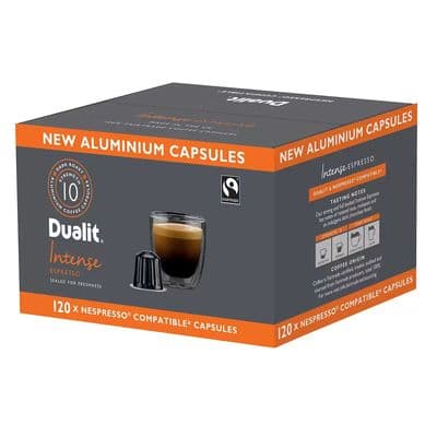 Dualit Aluminium Coffee Capsules Intense 120 Pods Nespresso Compatible