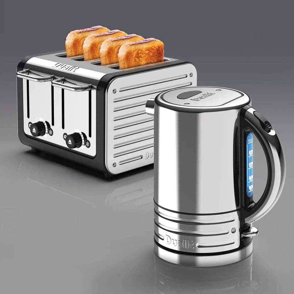Dualit Architect 1 5L Kettle and 4 Slice Toaster Set Polished S/S Black ...