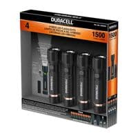 Duracell 1500 Lumen Hybrid LED Flashlight Set 4 Pack USB-C Rechargeable