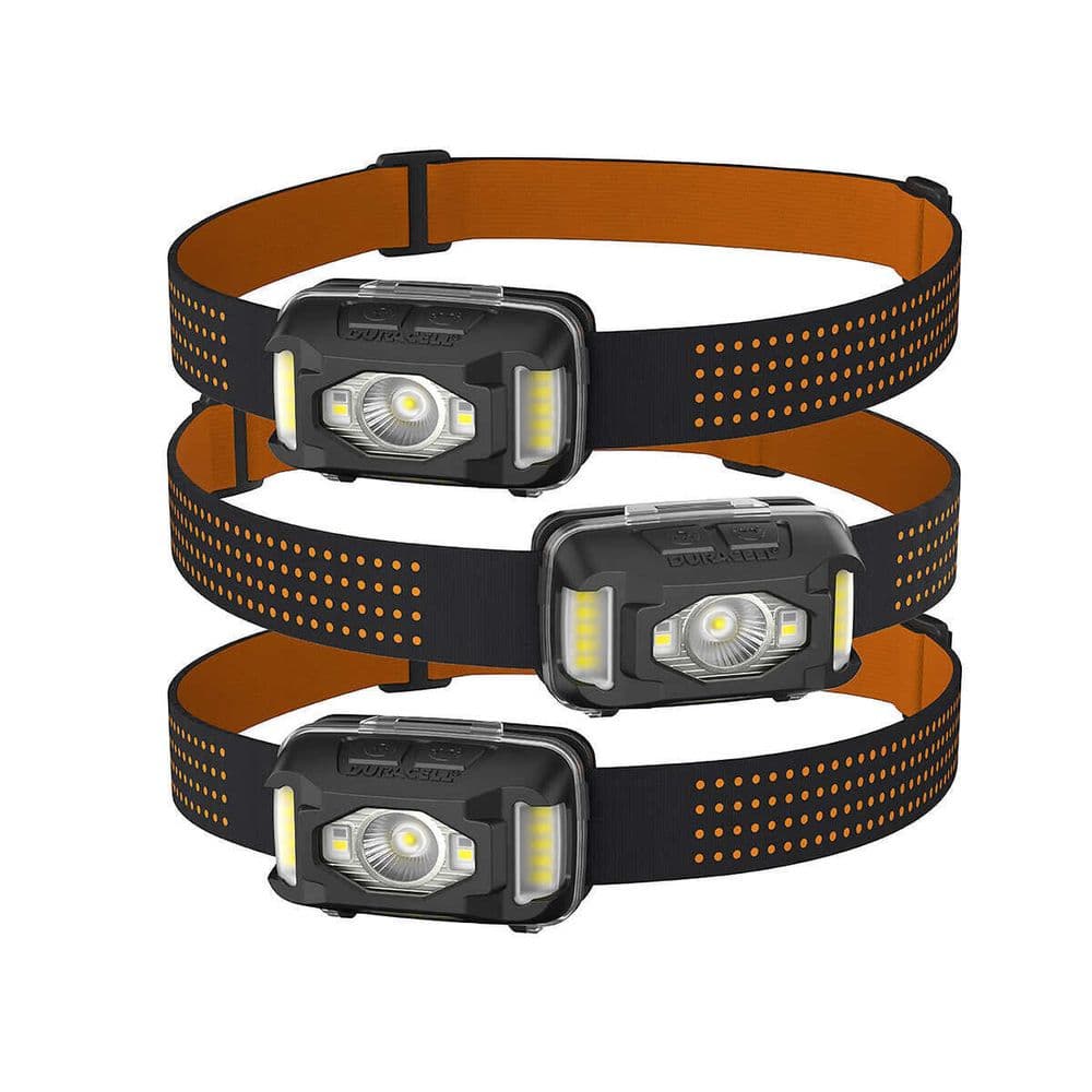 Duracell Broadview 3 Pack LED Headlamps 650 Lumens Rechargeable Dual