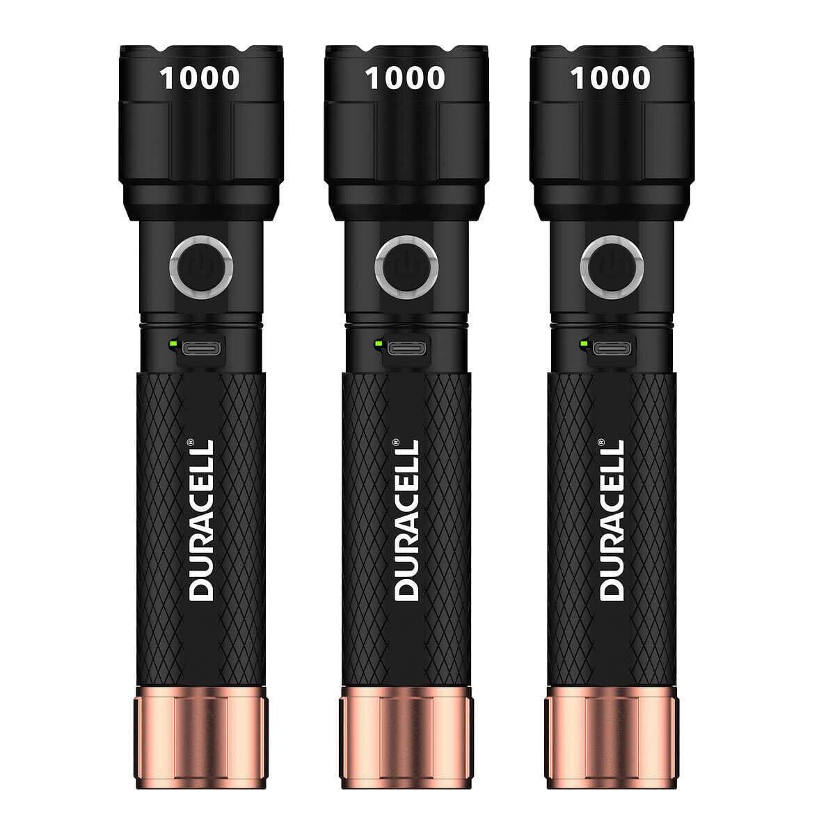 DURACELL Durabeam Ultra 3 Pack LED Flashlight Torch 1000 Lumens with