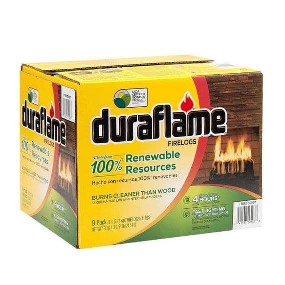 Duraflame Natural Firelogs 9 x 2.72Kg Pack BNIB