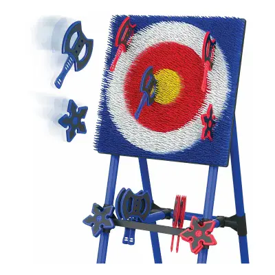 Eastpoint Axe Throw Set With Steel Frame 8 Safety Axes & Stars 152cm/5FT