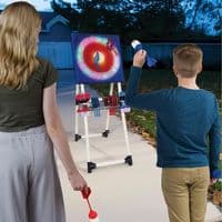 Eastpoint Light Up Axe Throwing Set With Steel Frame 8 Light Axes & 6 Darts 5FT