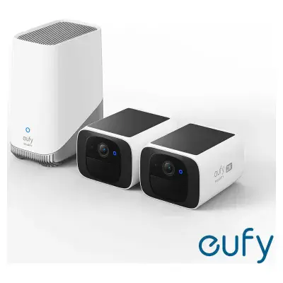 eufy Security SoloCam S220 2 Pack + HomeBase S380 Camera Bundle