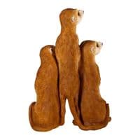 Evergreen Hand-Painted Meerkat Family Garden Statue Resin Outdoor Ornament