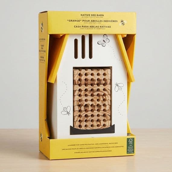 Evergreen Native Bee Barn Butterfly Shelter Mason Bee House Garden Pollinator