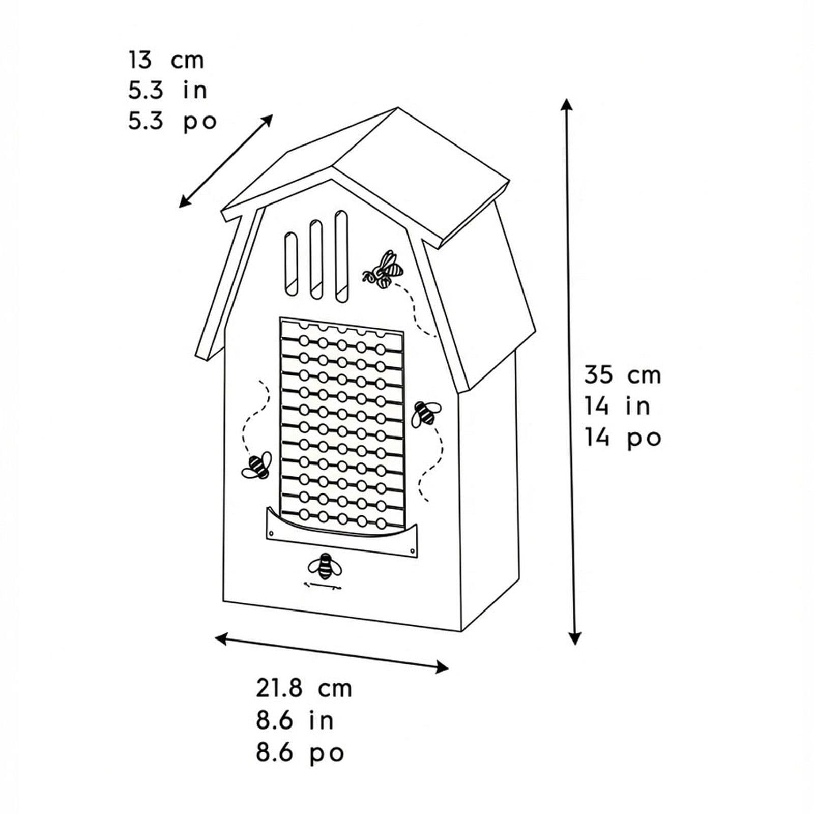 Evergreen Native Bee Barn Butterfly Shelter Mason Bee House Garden