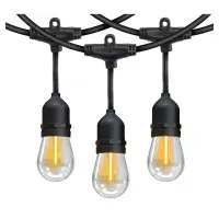 Feit 48ft (14.6m) Heavy Duty LED Waterproof String Lights Set + 26 Bulbs