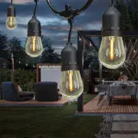 Feit 48ft (14.6m) Heavy Duty LED Waterproof String Lights Set + 26 Bulbs