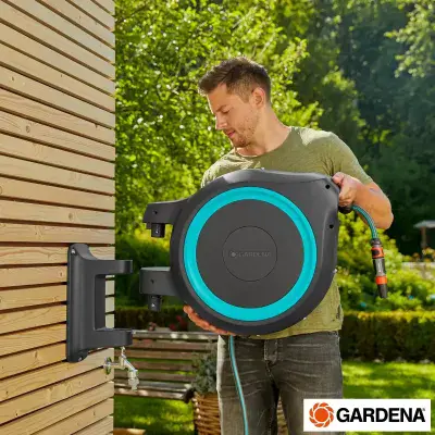 Gardena Wall Mounted Hose Reel 35M Automatic Retractable Hose Box RollUp XL