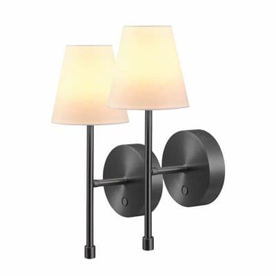 Globe Electric Wireless Rechargeable Wall Sconce Lights 2 Pack Touch Dimmer