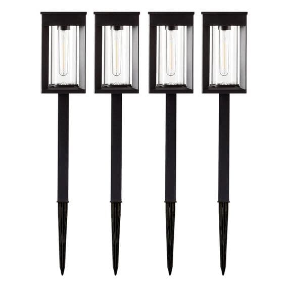 GTX Solar LED Pathway Lights 4 Pack Vintage 25 Lumens 8hr Garden