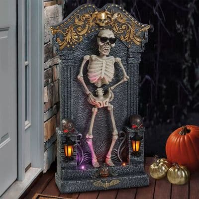 Halloween 3ft (1m) Animated Dancing Skeleton Tombstone with Music & Lights