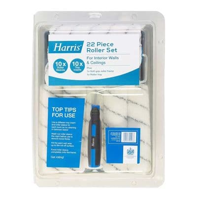 Harris 22 Piece Roller Set with Soft Grip Roller Frame & Roller Tray