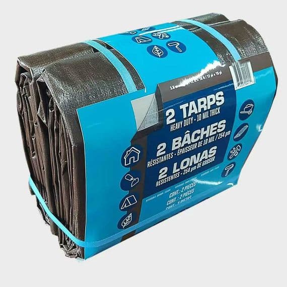 Heavy Duty 12x16ft Reversible Brown and Silver Tarpaulin Cover 2 Pack