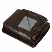 Heavy Duty 12x16ft Reversible Brown and Silver Tarpaulin Cover 2 Pack