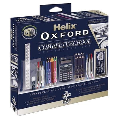 Helix Oxford Complete Back to School Stationery Set 50pc Calculator Maths