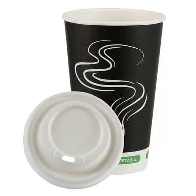 iECO Recyclable Triple Wall Hot Cups & Lids 16oz/473ml 100 Pack