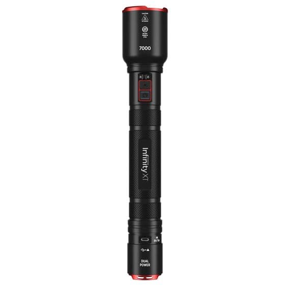 Infinity X1 7000 Lumens Dual Power Rechargeable Flashlight