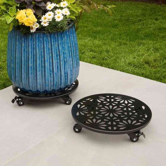 Inside Outside Plant Caddy 2 Pack Plant Stand Heavy Duty Pot Cart with Casters