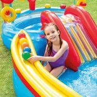 Intex Rainbow Ring Play Center Water Slide Pool Sprayer Kids