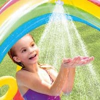 Intex Rainbow Ring Play Center Water Slide Pool Sprayer Kids