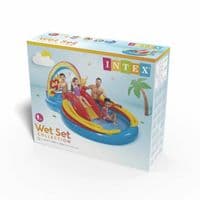 Intex Rainbow Ring Play Center Water Slide Pool Sprayer Kids