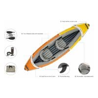 Intex Sierra K2 2-Person Inflatable Kayak Aluminium Paddles