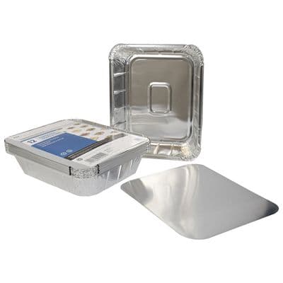 Jena 12 Pack Extra Large Foil Trays & Lids / Party Food Storage