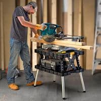 Keter Pro Series Portable Folding Work Table Bench With Clamps