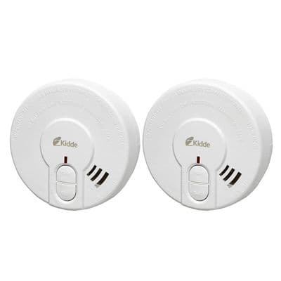Kidde 29HD 9V Battery Operated Optical Smoke Alarm Test & Hush Button Twin Pack