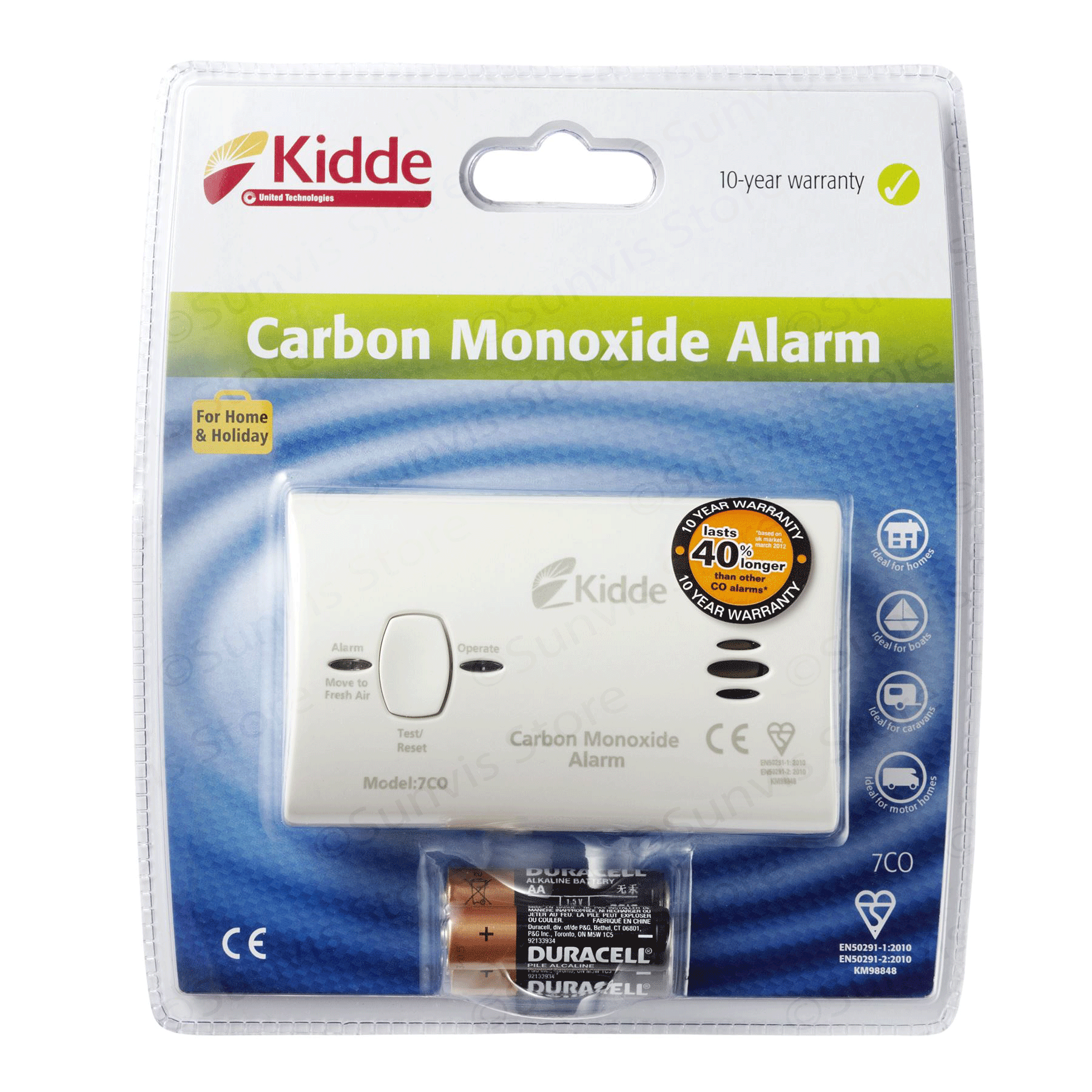 Kidde Carbon Monoxide Alarm Long Life Detectors 7CO