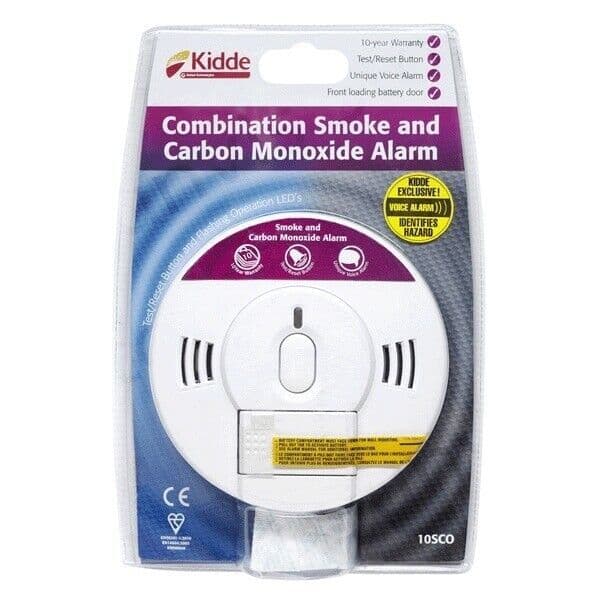 Kidde Combination Fire Smoke And Carbon Monoxide Voice Alarm Detector 10SCO