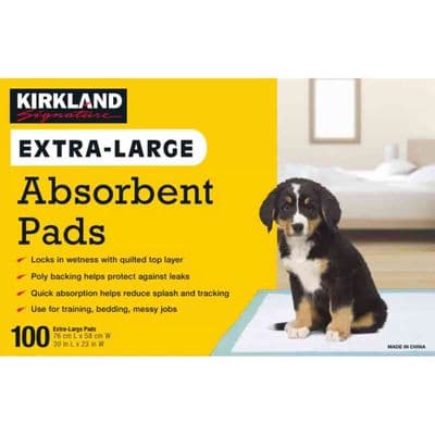 Kirkland Signature XL Puppy Training Pads 76x58cm Absorbent 100 Pack
