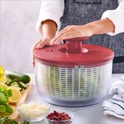 KitchenAid Salad Spinner Soft-Touch Pump Brake Serving Bowl Colander