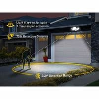 KODA Hardwired Triple Head Motion Sensor Floodlight LED Security Light 4200lm