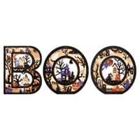 Light Up Wooden BOO Letters Set of 3 Warm LED Timer Halloween Decoration
